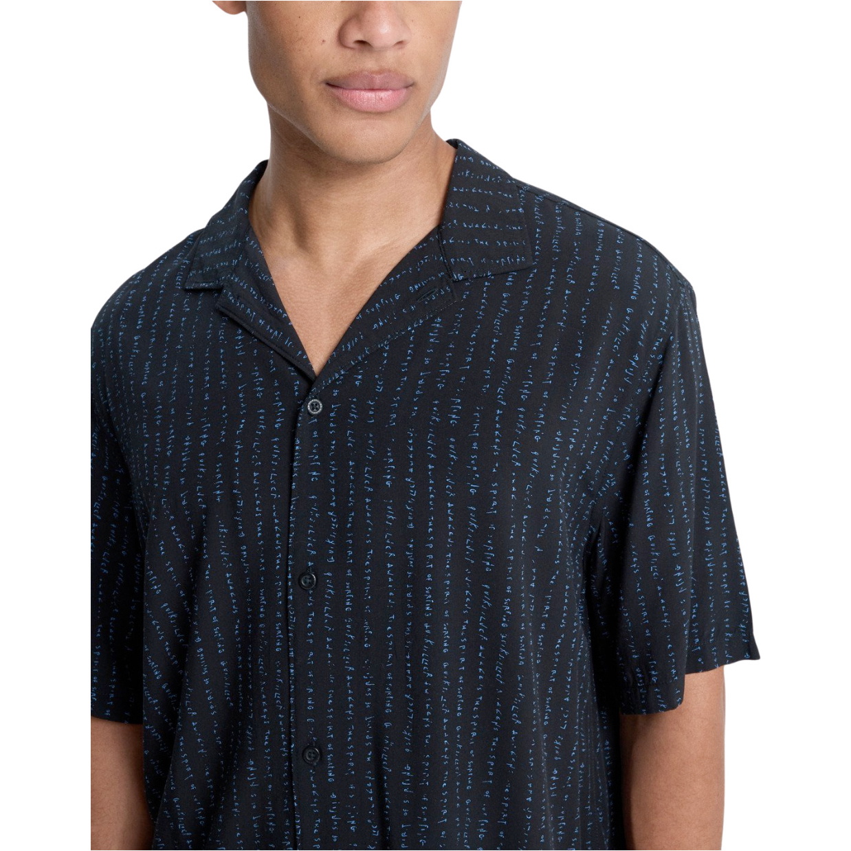 2026 Quiksilver Mens Safe Paradise Shirt EQYWT04691 - Black Vertical Quik Thoughts